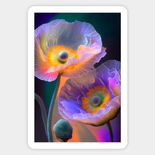 Delicate watercolor poppies Sticker